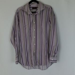 Etro men 40 button up shirt long sleeve striped